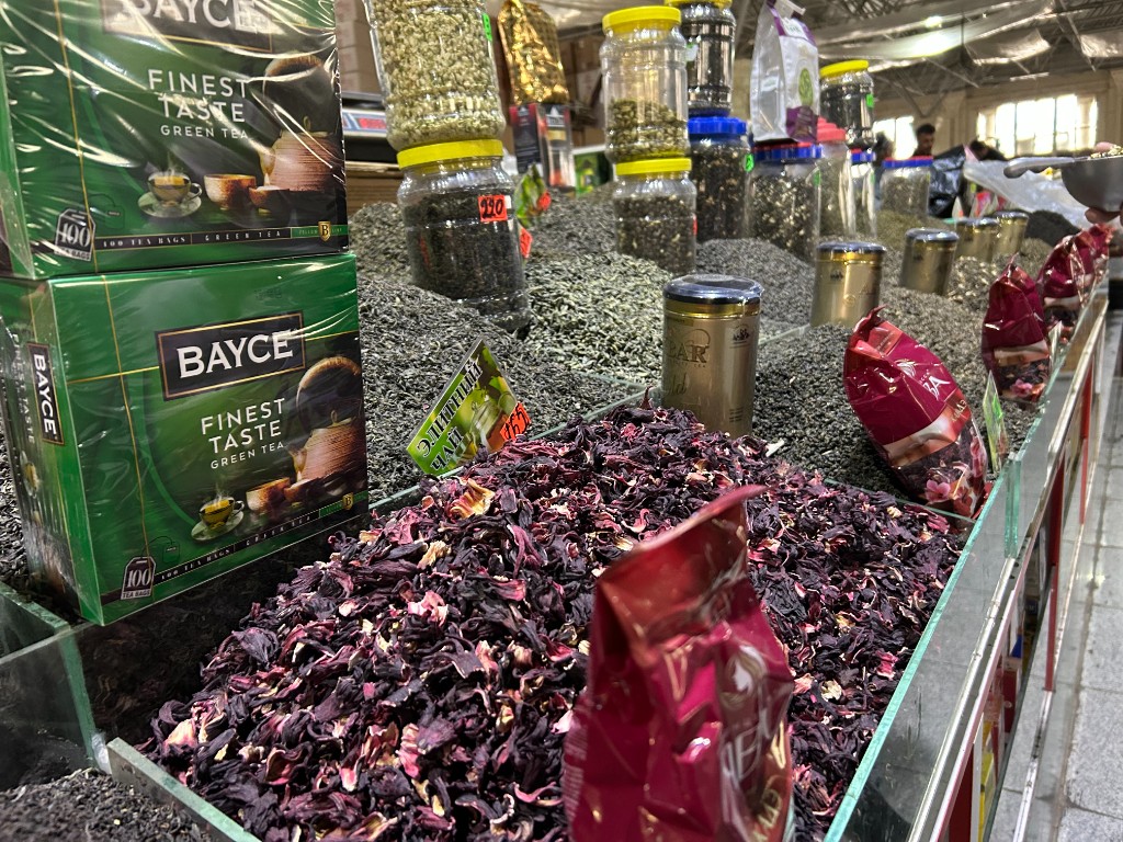 Tea and dried herbs stall at International Green Week market